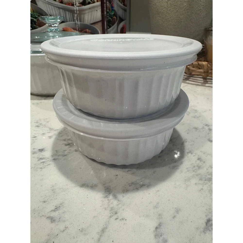 CorningWare French White 9 Piece Bakeware SetStoneware Casserole Dishes WhiteNIB